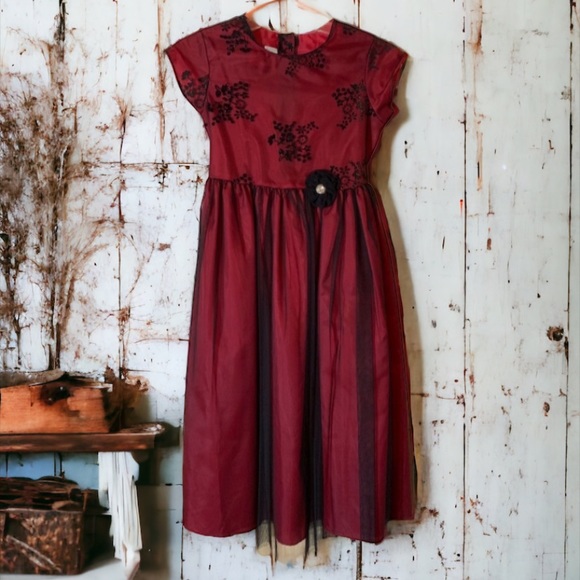 MARMELLATA BURGUNDY FORMAL DRESS 12 - Picture 1 of 6